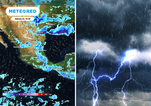 Entre el s&aacute;bado 23 y domingo 24 de mayo: tormentas muy fuertes en varios estados de M&eacute;xico