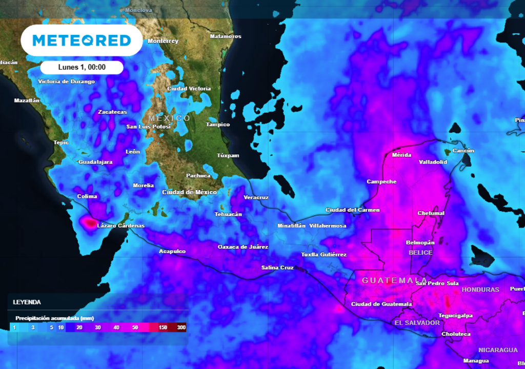 Pronóstico de lluvias para este fin de semana en México.