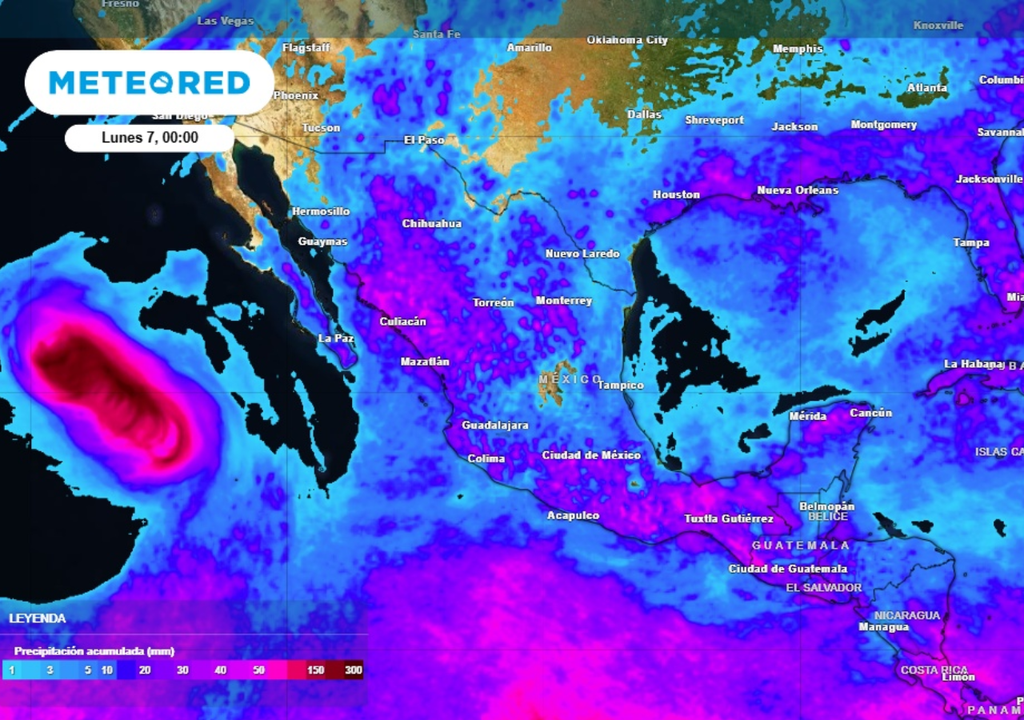 Rain Pronóstico de lluvia acumulada para este fin de semana en México.