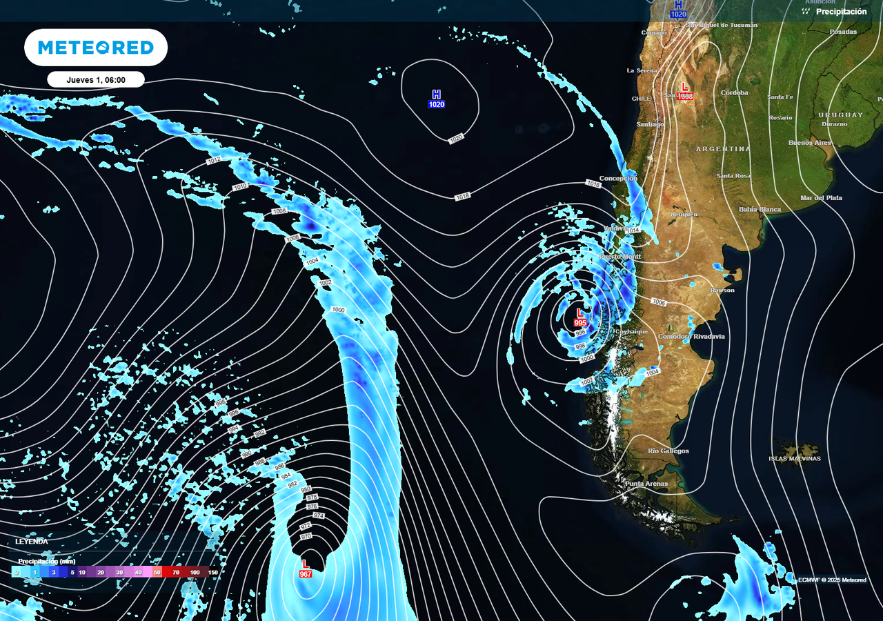 Ya está sobre Chile el primero de los 3 sistemas frontales que inaugurarán las lluvias de mayo. El segundo llegará este viernes 02.