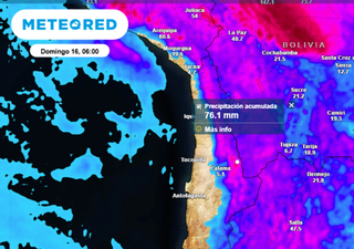 Entre hoy y el domingo aviso en la zona norte: más de 50 mm de lluvia caerán de Arica a Antofagasta