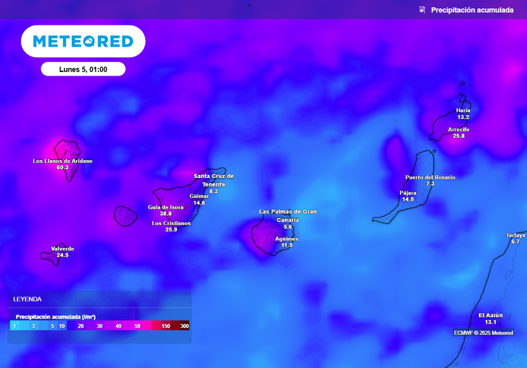 Entre hoy y el domingo la borrasca Francis dejar&aacute; en Canarias lluvias de hasta 100 l/m2 y vientos de m&aacute;s de 90 km/h