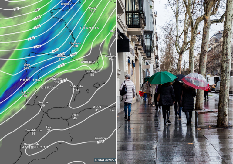 Entre hoy y el domingo podrían caer más de 50 l/m2 en estas 8 provincias