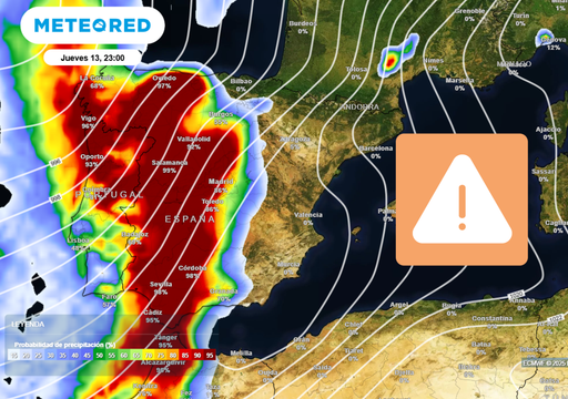 Entre hoy y el viernes caerán más de 50 l/m2 en estas 16 provincias: desde A Coruña o Huelva hasta Tenerife