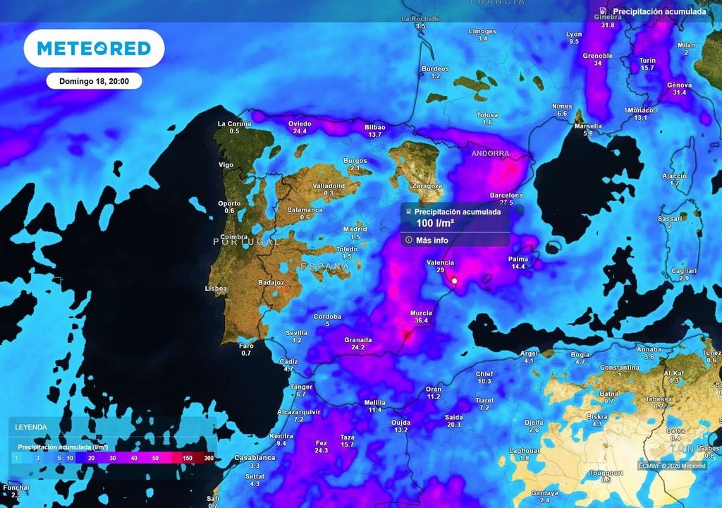 El próximo fin de semana se inestabilizará la atmósfera y bajarán las temperaturas. Esperamos un episodio destacado de lluvias con tormentas en el Mediterráneo el domingo 18 de octubre.