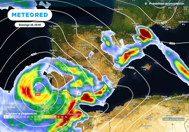 Entre hoy y ma&ntilde;ana una borrasca fr&iacute;a dejar&aacute; lluvias fuertes, tormentas y nieve en estas 4 comunidades