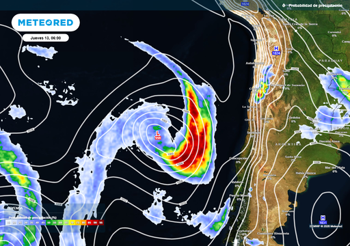 Entre jueves y s&aacute;bado 15 sistema frontal dejar&aacute; montos de lluvia de 50 mm con rachas de 70 km/h en Chile centro-sur