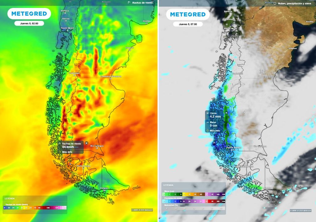 Lluvias, Patagonia, ondas cortas, Meteored, Chile