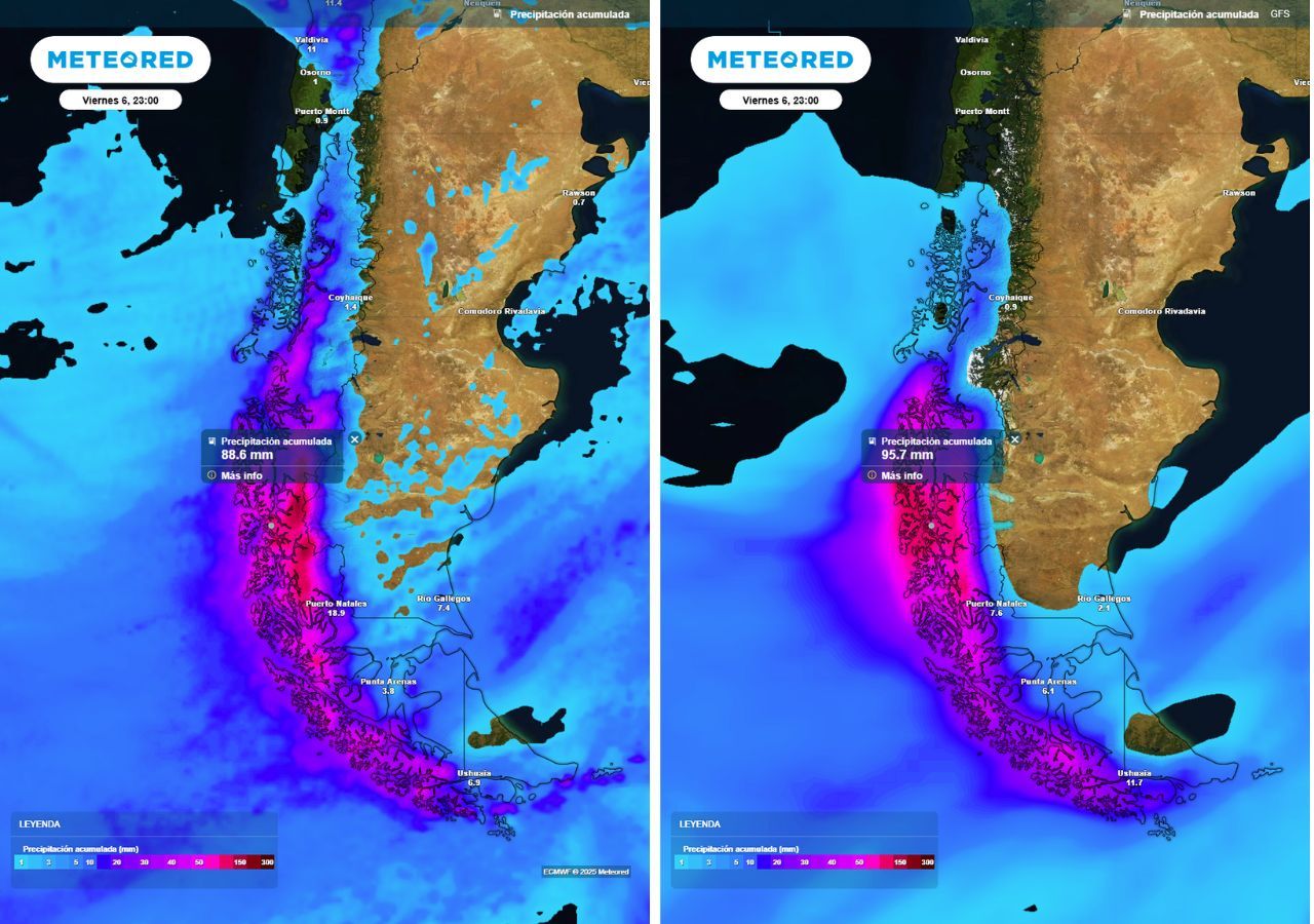 Fuertes lluvias en Patagonia: 80 mm entre jueves y viernes