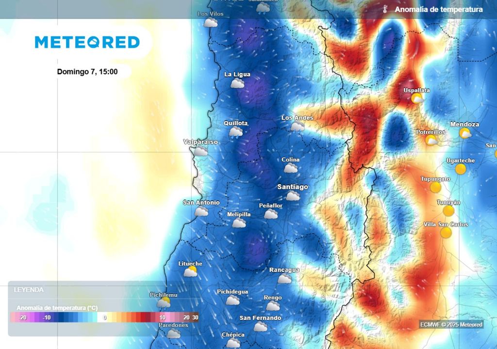 mapa de anomalía de temperatura