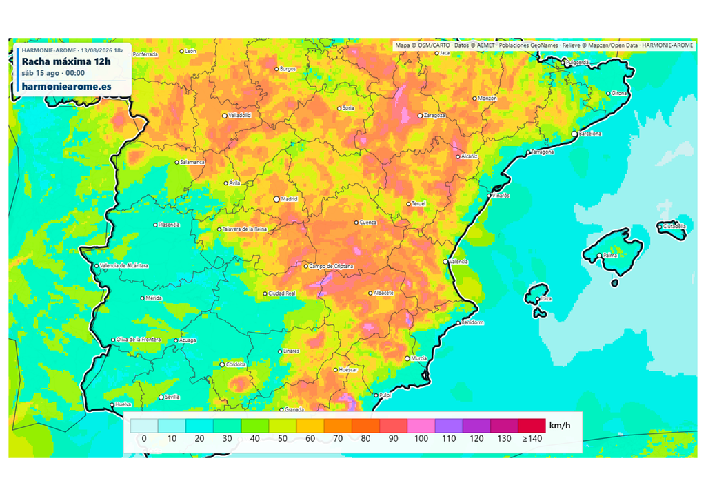Atención a las fuertes rachas de viento que podrían acompañar a las tormentas de esta tarde: hay riesgo de reventones. Fuente: Harmoniearome.es