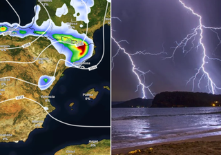 Entre los días 23 y 24 los mapas de Meteored muestran lluvias localmente fuertes en Cataluña y Comunidad Valenciana