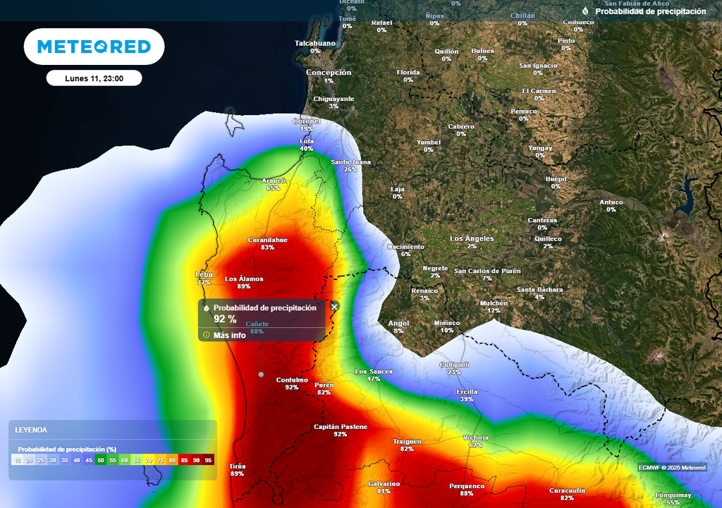 Sistema frontal dejará 10 mm de lluvias en la Región de Biobío, Meteored, Chile Sistema frontal dejará 10 mm de lluvias en la Región de Biobío, Meteored, Chile