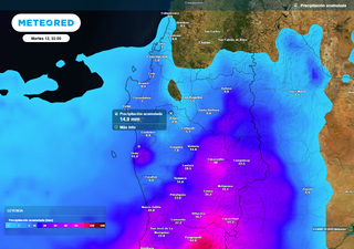 Entre lunes y martes caerán 10 mm en esta comuna del Biobío: lloverá menos de lo pronosticado, confirma Meteored