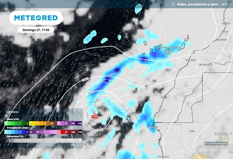 Entre ma&ntilde;ana y el lunes una banda de nubes de la tormenta tropical Gonzalo podr&iacute;a dejar lluvias fuertes en Canarias