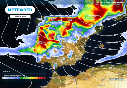 Entre mañana y el martes un frente barrerá la España peninsular con lluvias de más de 60 l/m2 en estas 5 comunidades