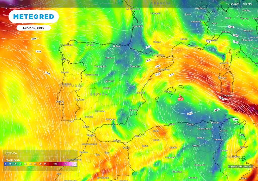 Harry establecerá un importante flujo de aire muy húmedo, impactando primero en el noreste peninsular.