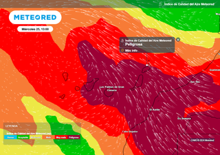 Entre mañana y el sábado la calidad del aire será ‘peligrosa’ en Canarias por la calima, avisa el AQI de Meteored