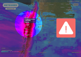 Meteored pronostica que caer&aacute;n m&aacute;s de 200 mm: r&iacute;o atmosf&eacute;rico extremo trae abundantes lluvias a Chile centro-sur
