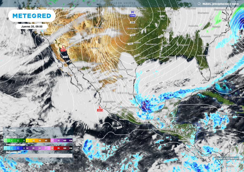 Pronóstico de viento, nubosidad y lluvias