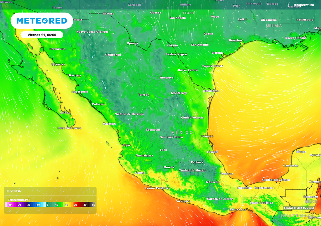 Pronóstico de temperaturas en grados Celsius