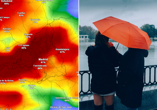 Entre qu&eacute; horas ser&aacute; m&aacute;s probable la lluvia este domingo en Madrid
