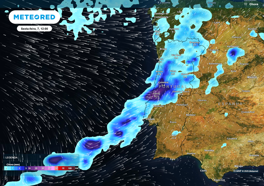 Mapa atmosférico: Precipitação