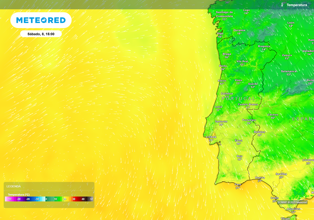 Mapa atmosférico: Temperatura