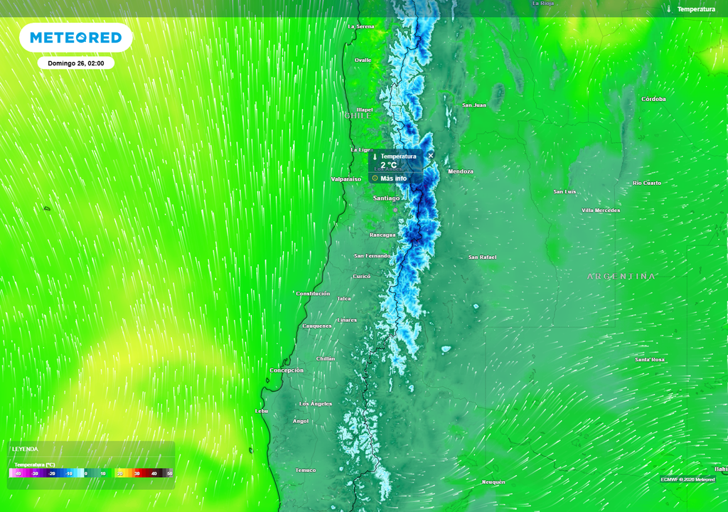 Aire frío se intensifica en la zona central: temperaturas cercanas a 0 °C se proyectan este fin de semana.