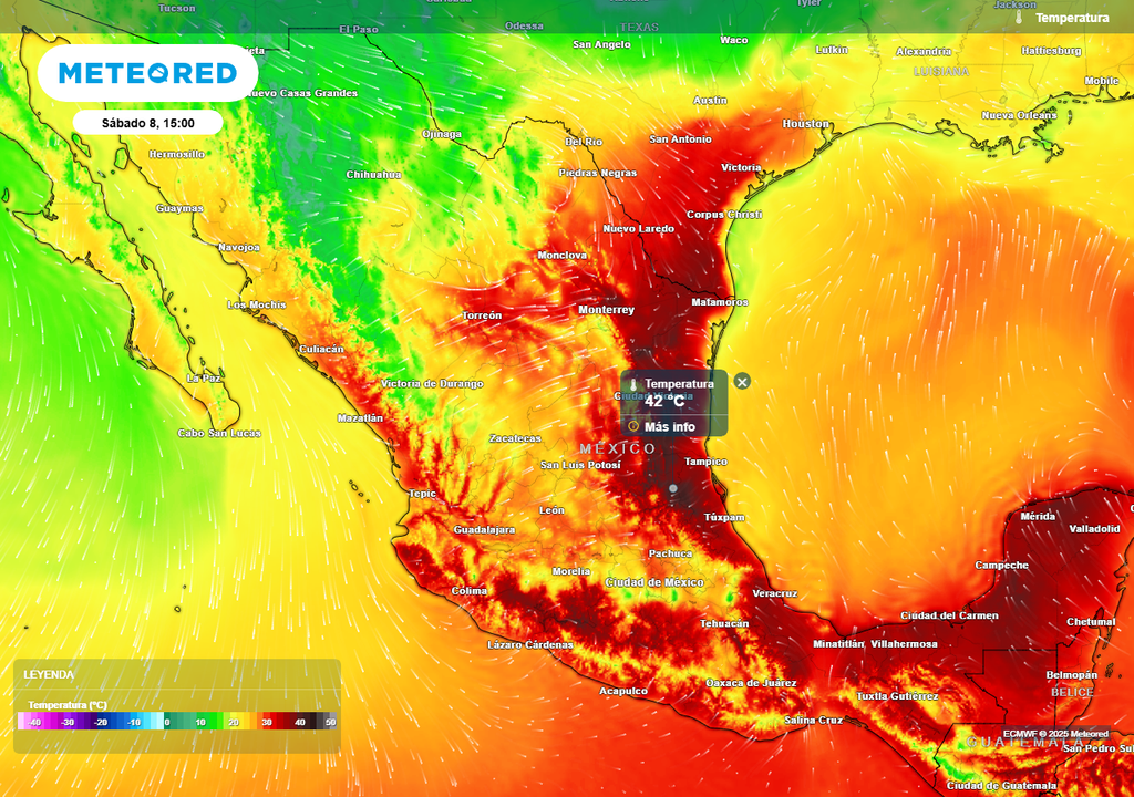Pronóstico de temperaturas en grados Celsius