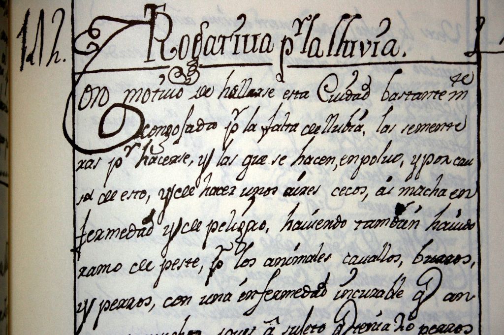 Fragmento de una rogativa pro-pluvia Fragmento de una rogativa pro-pluvia disponible en el Archivo Capitular de la Catedral de Toledo.