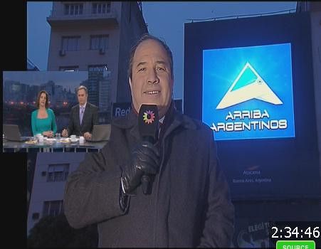 Entrevista Del Mes: Mauricio Saldivar Captura de pantalla de una intervención en directo de Mauricio Saldivar desde el Obelisco, en Buenos Aires, para el noticiero matinal “Arriba Argentinos” de Canal 13 TV.