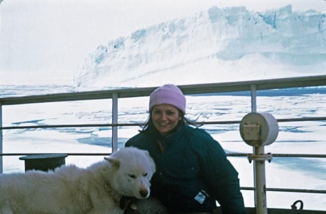 Pilar Sanjurjo en uno de sus viajes a la Antártida
