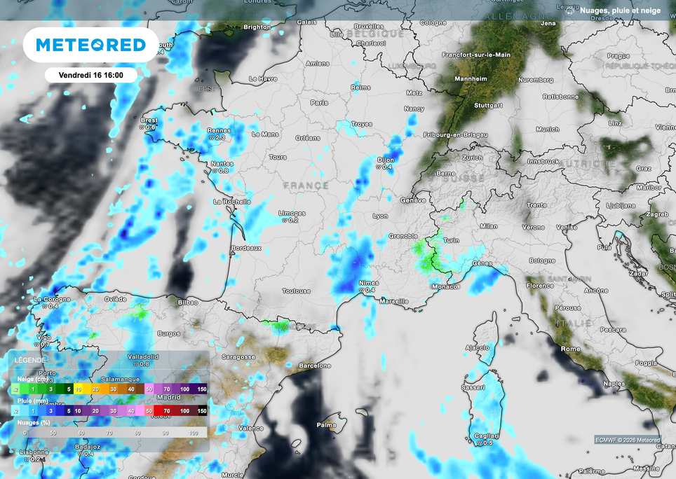 Un peu plus de pluie dès demain près et sur les Cévennes.
