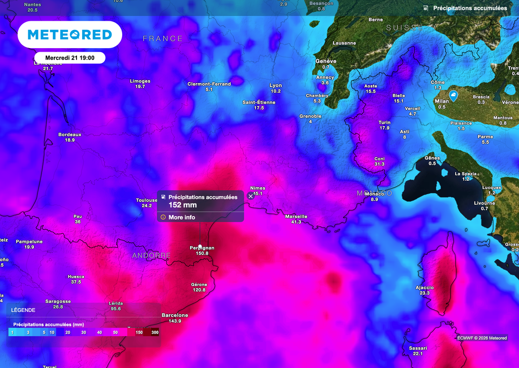 Beaucoup de pluie dans le sud de la France dès ce week-end.