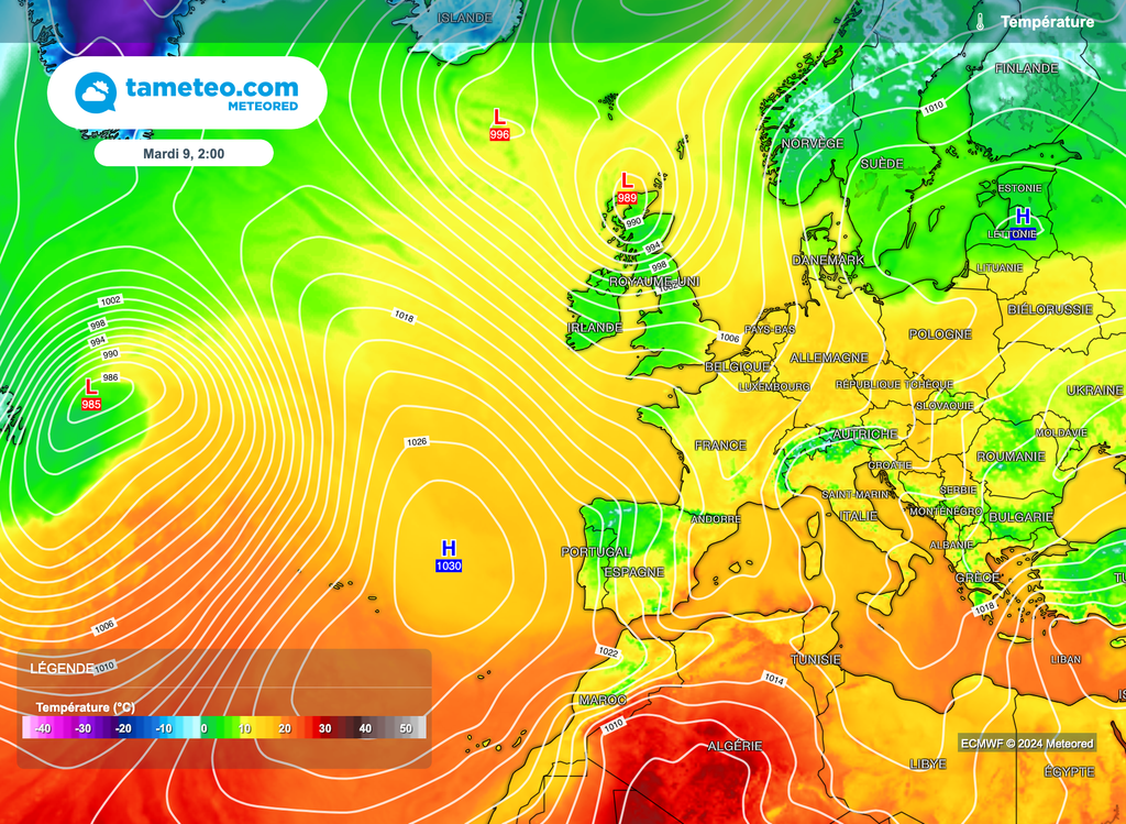 Retour à un flux de Nord-Ouest pour le début de semaine prochaine.