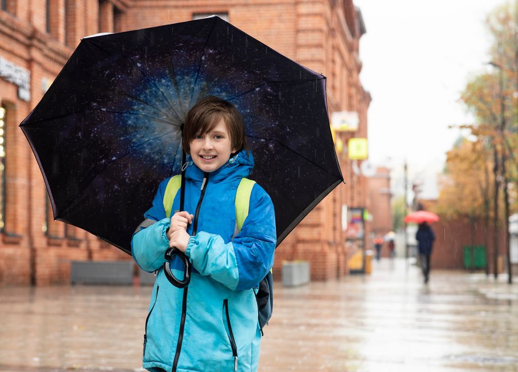 Rentrée scolaire enfant école pluie parapluie Rentrée scolaire enfant école pluie parapluie
