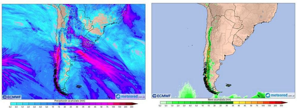 Lluvia Nieve pronóstico Argentina