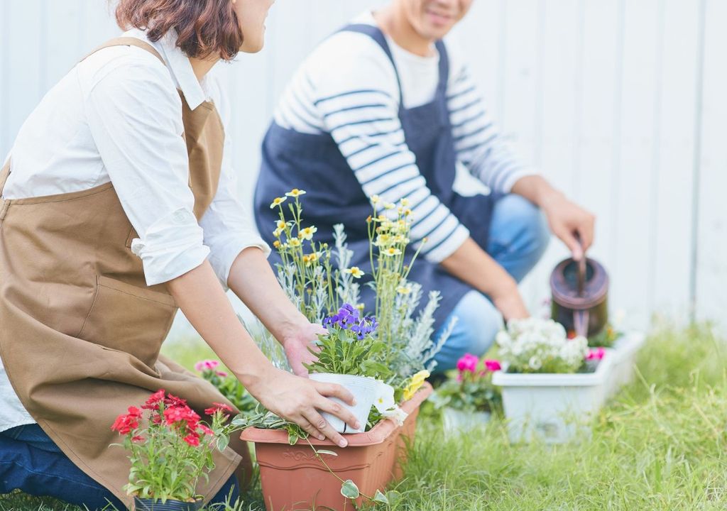 mujeres y flores