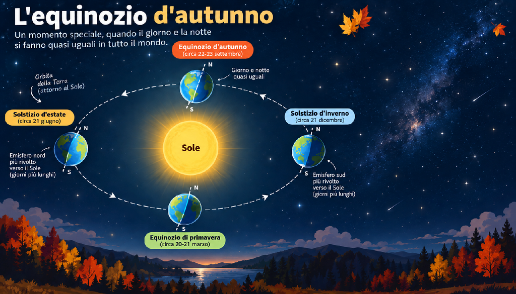 Solstizi ed equinozi Rappresentazione dell'inclinazione dell'asse terrestre rispetto al Sole nei giorni dei solstizi e degli equinozi.