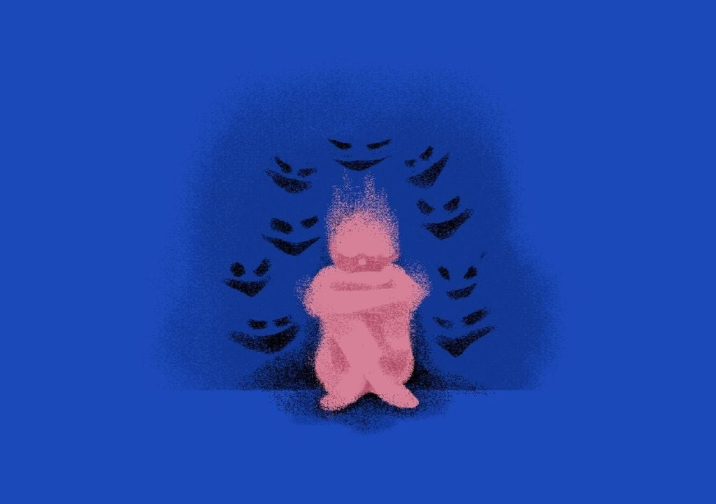 Ilustração para representar estados de ansiedade e depressão Ilustração para representar estados de ansiedade e depressão