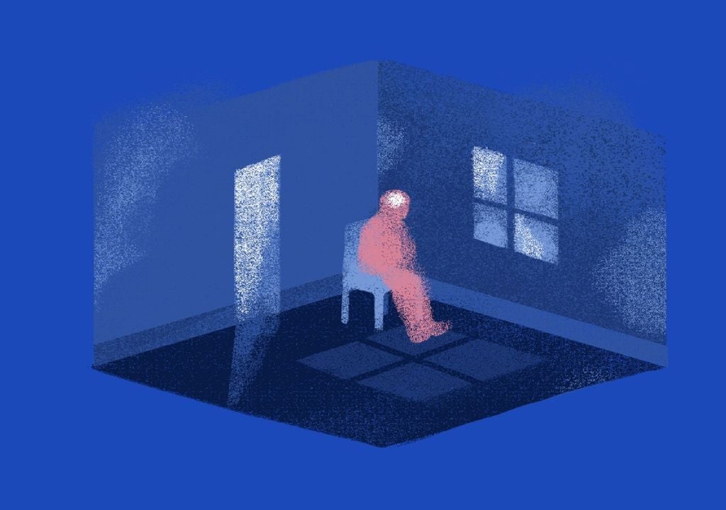 ilustração para representar estados de ansiedade e depressão ilustração para representar estados de ansiedade e depressão