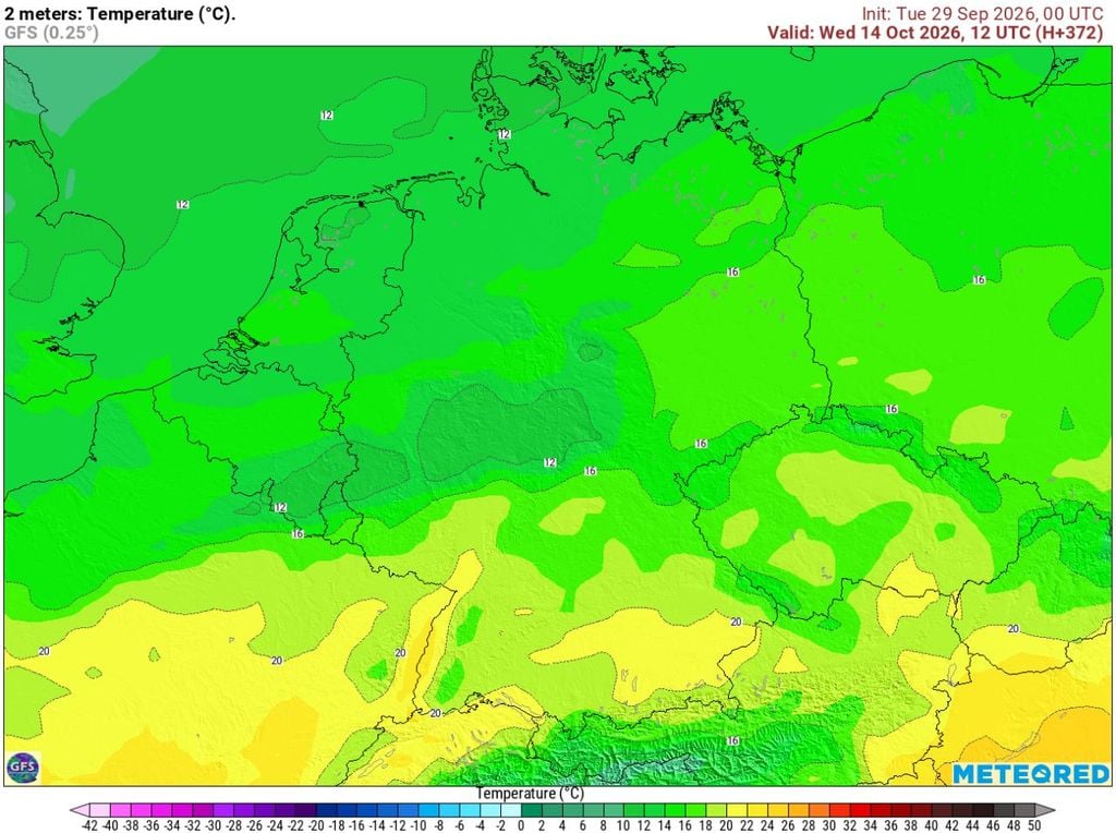 Im Südwesten könnte es Mitte Oktober nochmal 20 bis 22 Grad warm werden, doch im Rest des Landes sacken die Temperaturen deutlich ab.