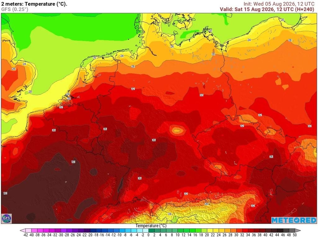 40 grad, mitte august, sommer Mitte August schiebt sich schon wieder die 40-Grad-Marke in Richtung Deutschland. Das ist wirklich sehr extrem.