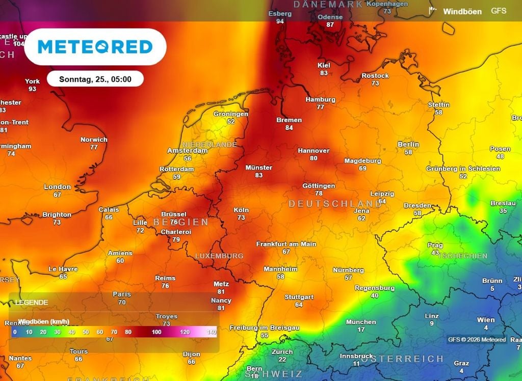 sturm, sonntag, deutschöand Nach Sturm Luise kommt am Sonntag nochmal eine Sturmfront. Diese kann erneut auch in tiefen Lagen Böen bis 80 km/h und mehr bringen.