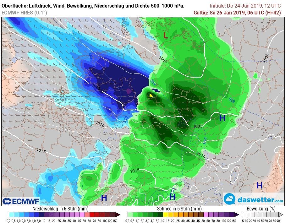 Regen und Schnee ziehen auf. Regen und Schnee ziehen auf.