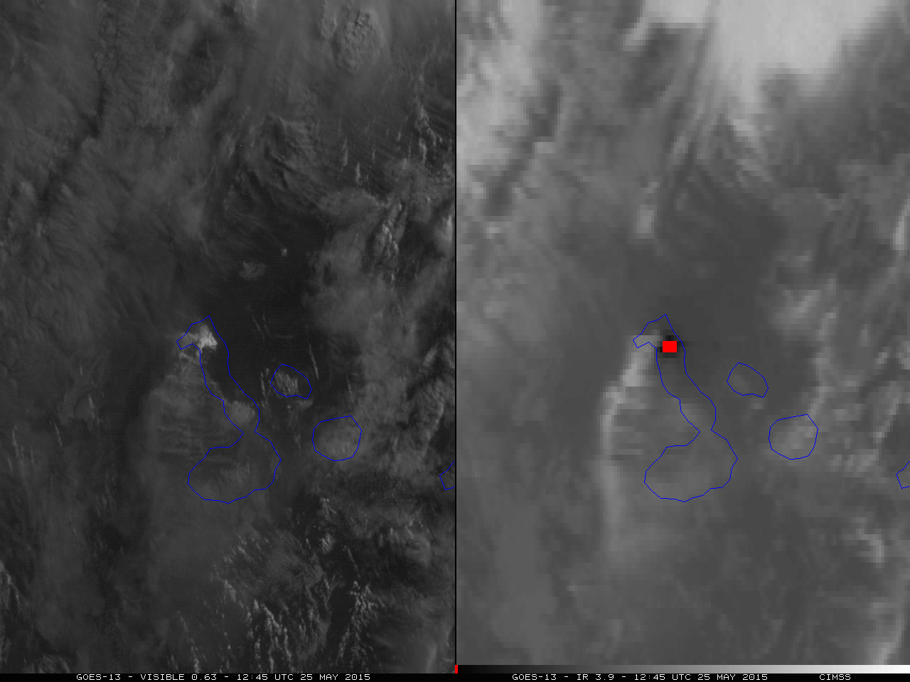 Erupción del volcán Wolf en las Islas Galápagos