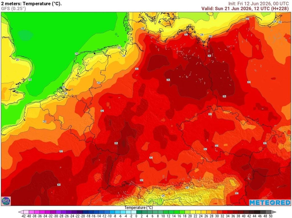 wetter, hitze, deutschland Auch das US-Wettermodell GFS dreht zum nächsten Wochenende bei den Temperaturen voll auf.