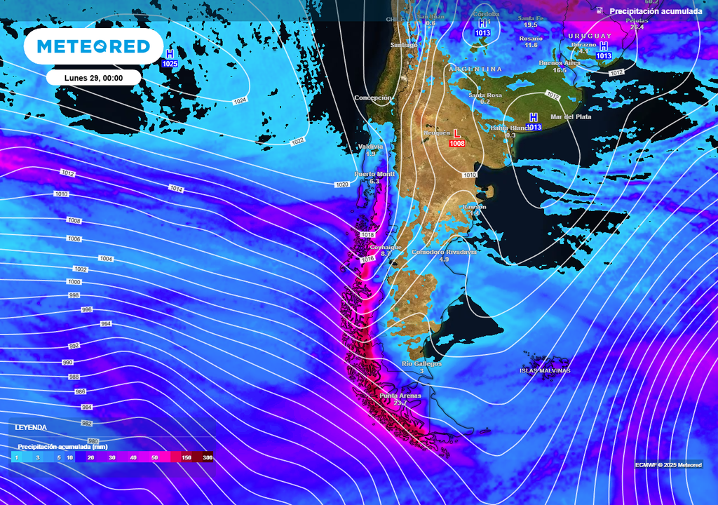 Pronóstico próxima semana en Chile centro sur, Meteored