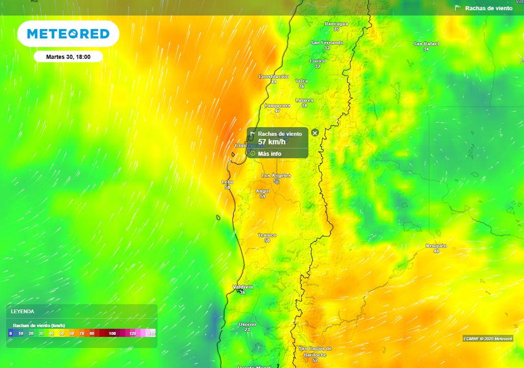 Pronóstico próxima semana en Chile centro sur, Meteored